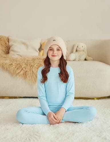 Arshiner Girls Clothes 2 Piece Fall Outfits Slim Long Sleeve Shirt and Leggings Set Kids Thermal Underwear sets thumbnail 7