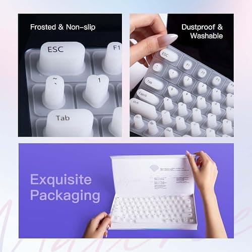 Majeree Keyboard Cover for Long Nails, Perfectly Compatible with 2021-2024 MacBook Pro 14/16, MacBook Air 13/15.Gift Box Packaging, Raised Silicone Keyboard Cover-Ideal for Office & Study Use (Black) - MBPro2021+,Air2022+ - Black thumbnail 5