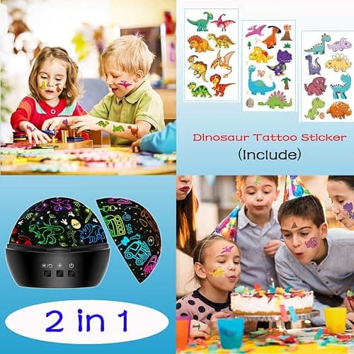 Dinosaur Night Light Toys for 3-8 Year Old Boys,2 in 1 Dino Projection for 2-10 Year Kids,Boys Girls Gifts,Suitable for Chirstmas Xmax Easter Birthday thumbnail 5