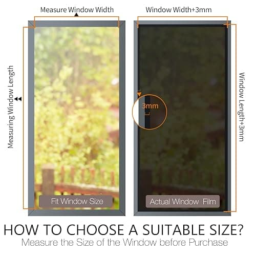 STATINT Privacy Window Film One Way Mirror Glass Tint Heat Control Sun UV Blocking Sliding Door Tinting Reflective Static Cling for Home, Black-Silver, 17.5 Inch X 6.5 Feet thumbnail 2