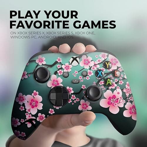 DreamController Cherry Blossom Custom X-box Controller Wireless compatible with X-box One/Series X/S Proudly Customized in USA with Permanent HYDRO-DIP Printing (NOT JUST A SKIN) thumbnail 5