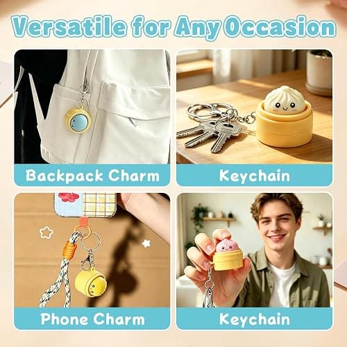 4Pack Keyboard Fidget Toy–Funny Faces Clicker, Anxiety Stress Relief Fidget Toys for Adults & Kids, Portable Keychain Clicker Toy for Work Travel Home Party Gifts thumbnail 5