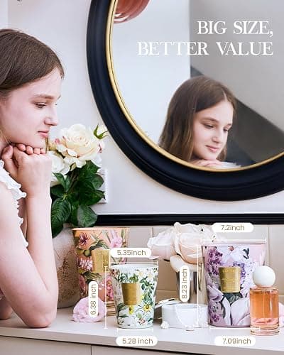 Extra große Duftkerze Vanille M&SENSE 990g 150 Std. Brennzeit, 3-Docht natürliche Aromatherapie Kerze stark duftende lang anhaltende, Geschenk Kerze und Heimdekoration, Geschenke für Frauen thumbnail 4