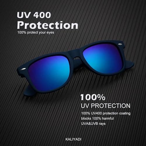 KALIYADI Polarized Sunglasses for Men and Women Matte Finish Sun glasses Color Mirror Lens UV Blocking (3 Pack) thumbnail 3