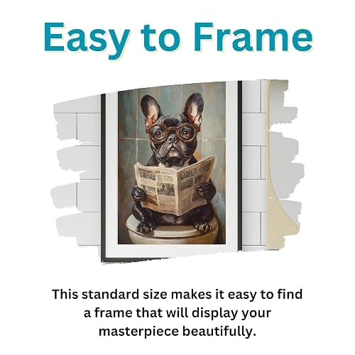 French Bulldog on Toilet Jigsaw Puzzle 1000 Pieces for Adults - Quirky Dog Reading Newspaper with Glasses - 1000pc Dog Bathroom Decor Puzzles (50x70cm / 19.685"x27.559") thumbnail 4