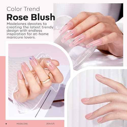 Modelones Builder Nail Gel, Pink Builder Gel for Nails, Hard Gel Builder Nail Extension Gel Base False Nail Tips Glue Builder Gel in a Bottle 15ML thumbnail 3