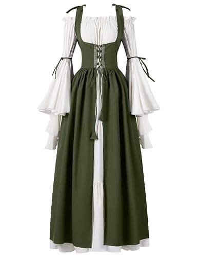 Spooktacular Creations Halloween Renaissance Costume Women, Renaissance Corset Dress, Plus Size Medieval Chemise for Cosplay - Image 1