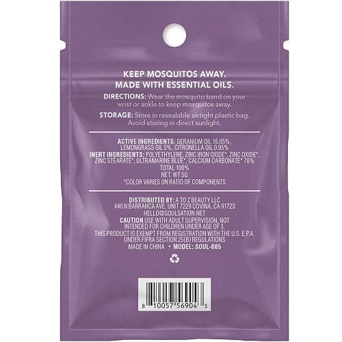SoulSation 15 Pack Mosquito Repellent Bracelets, DEET-Free for Kids & Adults, Individually Wrapped Bands thumbnail 7