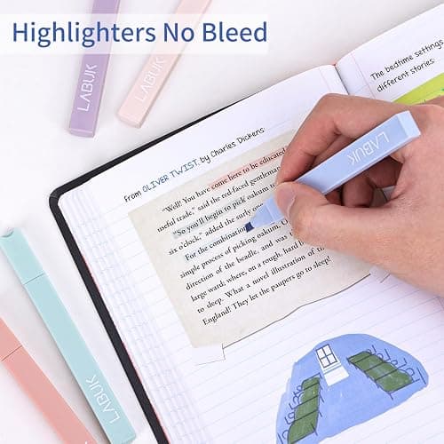 LABUK 12pcs Pastel Highlighters Aesthetic Cute Bible Highlighters and Pens No Bleed, with Mild Assorted Colors, Dry Fast Easy to Hold for Journal Planner Notes School Office Supplies - Muted Pastel-12Pcs thumbnail 7