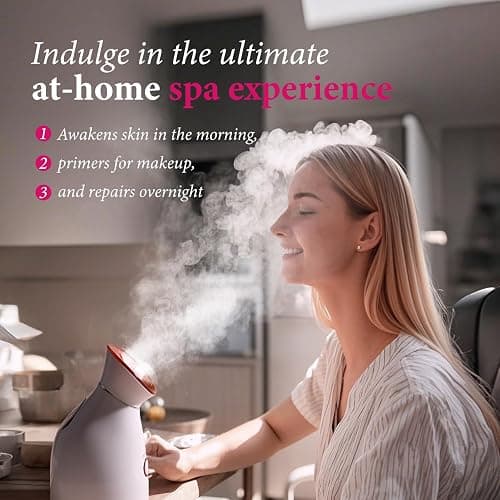 Colorfarm Facial Steamer Nano Ionic: Face Steamer Deep Cleaning Unclogs Pores - Humidifier Hot Mist Home Sauna Spa for Women Men Sinuses Moisturizing thumbnail 8