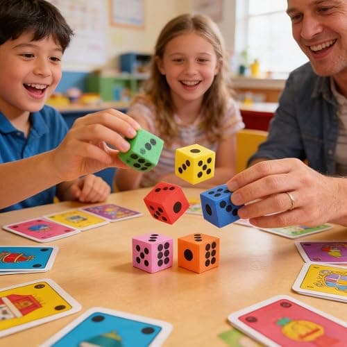 ~ 12 ~ Foam Dice ~ 1.5 Inch ~ Games Math Teaching ~ NEW thumbnail 2