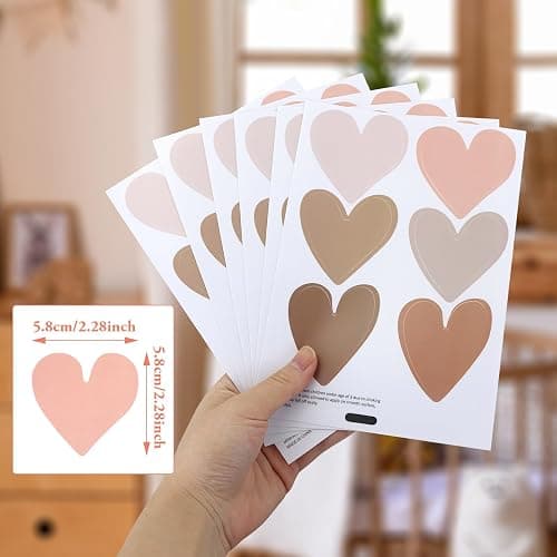 EASYKEENECOM 78 adesivi da parete boho a forma di cuore, decorazione per cameretta dei bambini, soggiorno, camera da letto, PVC, Bohémien thumbnail 5