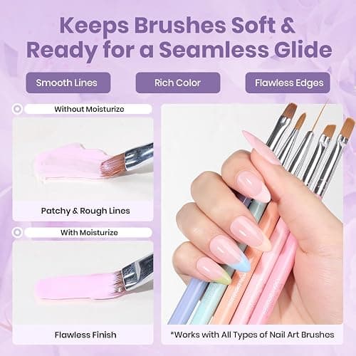 Beetles Nail Art Brushes Cleaner and Conditioner 85ml/2.87 Fl.Oz Nail Brush Restorer Quick Clean Break in Manicure Brush of Gel Polish, Nails Extension Gel, Dip Powder, Acrylic Builder DIY and Salon thumbnail 4