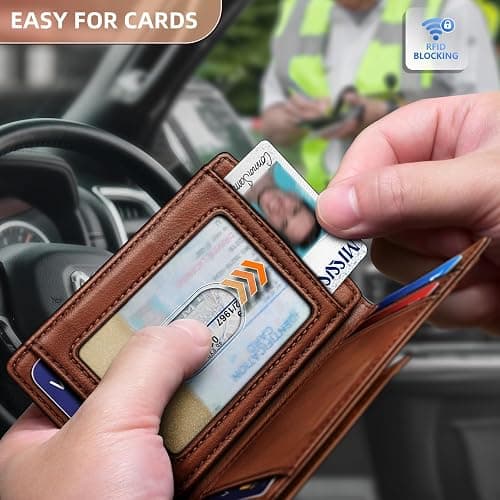 BULLIANT Magnetic Closure Slim Wallet-Genuine Leather Front Pocket Wallet for Men,RFID Blocking,Holds 12 Cards and Money Clip thumbnail 2