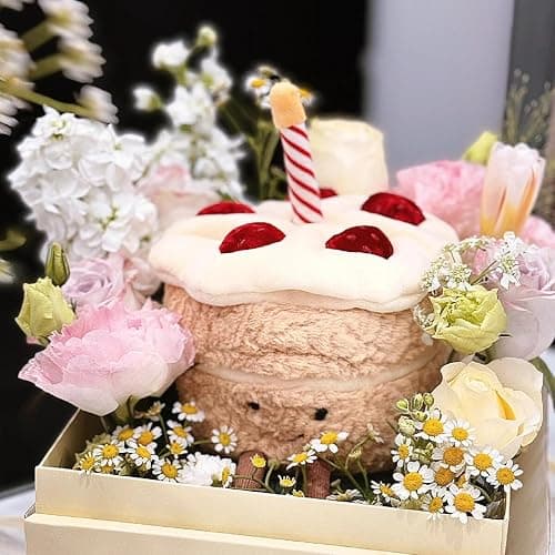 MUALML Birthday Cake Plush, 7.9" Cute Birthday Stuffed Animal for Girls, Funny Food Plushie, Soft Cake Toy Gift for Kids thumbnail 3