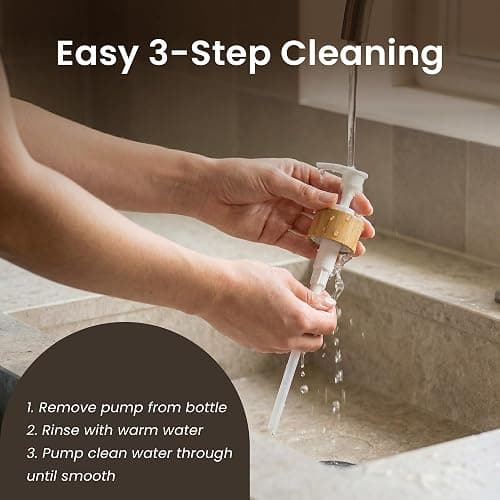 MaisoNovo Glass Dish Soap Dispenser for Kitchen Sink Set of 1-500 ml Dish and Hand Soap Dispenser Set for Kitchen - Clear Glass Bottle with White Bamboo Pump x 1 thumbnail 12