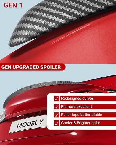 BASENOR Tesla Model Y Spoiler ABS Material Rear Spoiler Wing OEM Rear Trunk Lip Model Y Accessories Matte Carbon Fiber Custom Fit 2020-2024 thumbnail 2