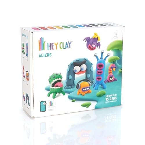Fat Brain Toys Hey Clay Aliens, Air Dry Clay Kit with Interactive App for Kids & Tweens, Modeling Clay and Crafts Set thumbnail 3