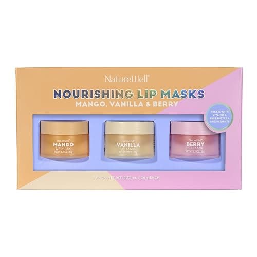 NATURE WELL Hydrating Lip Masks Variety Pack, Includes Mango, Vanilla & Berry Scents, High-Shine, Non-Greasy, Conditioning & Softening, 0.70 Ounce (Pack of 3) thumbnail 8