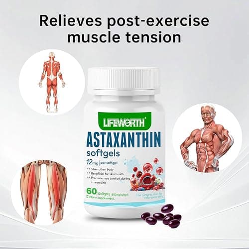 LIFEWORTH Astaxanthin Supplements, Anti-Aging, Antienvejecimiento, Reduce Wrinkles, Arrugas, Glowing Skin & Skin Health, Natural Antioxidant thumbnail 6