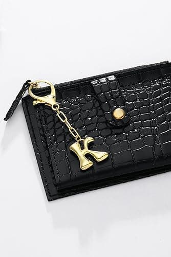 GAOKOXI Gold Bubble Initial Keychain Charm for Women Chunky Bag Purse Charms A-Z Letter Key Chains for Handbag Accessories - Gold-a thumbnail 4