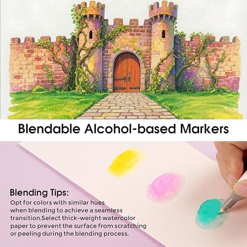 ABEIER 100 Colours Alcohol Brush Markers Double Tipped Brush & Chisel Tip Sketch Pens, Brush Marker Pens Artist Art Markers for Adult Coloring and Illustration thumbnail 4