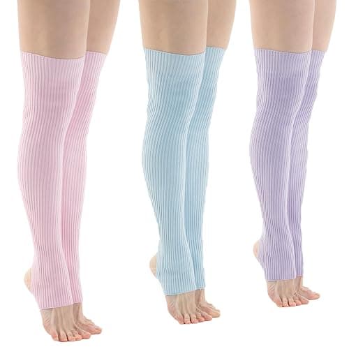 SERICI Leg Warmers & Socks for Women's Dance & Yoga - Open Toe & Heel - Eighty's 80s Ribbed Party & Sports Socks - Image 1