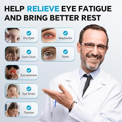 Cordless Heated Eye Mask for Dry Eyes Relief, with 3 Heat Settings, Washable Eye Cover, Warm Heating Pad for Stye Eye Treatment & Travel Use thumbnail 3