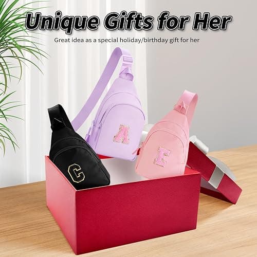 Fystdtote Gifts for Teen Girls Kids,Crossbody Initial Bag Purse Black,A | Birthday Gift for Girl Toddler,Sling Bag Fanny Pack Trendy Stuff,Personalized Gifts for 3 4 5 6 7 8 9 10 11 12 13 Year Old thumbnail 6