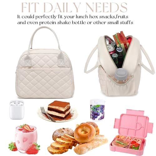 CAMTOP Lunch Box for Women Insulated Lunch Bag Lunchbox Cooler Thermal Leakproof Quilted Reusable Lunch Tote Bag for Work School Travel Picnic thumbnail 4