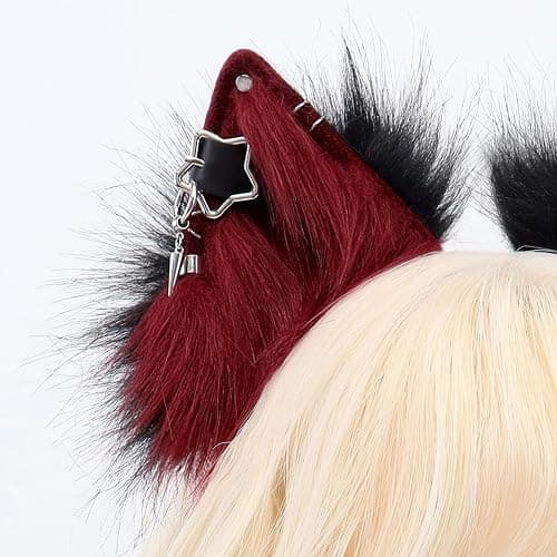MANYU ZONES Handmade Cat Ears Headband Adjustable Animal Furry Ear Animal Headband Wolf Ear Hairband for Cosplay Christmas thumbnail 2