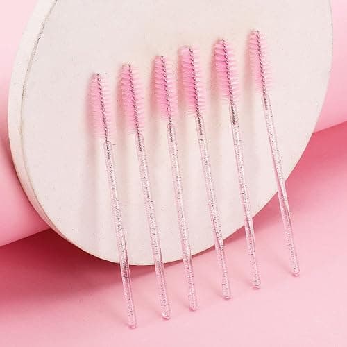 Tbestmax 200 Disposable Mascara Wands Spoolies Eyelash Brush，Eye Lash Eyebrow Extension Applicator Pink Black thumbnail 7