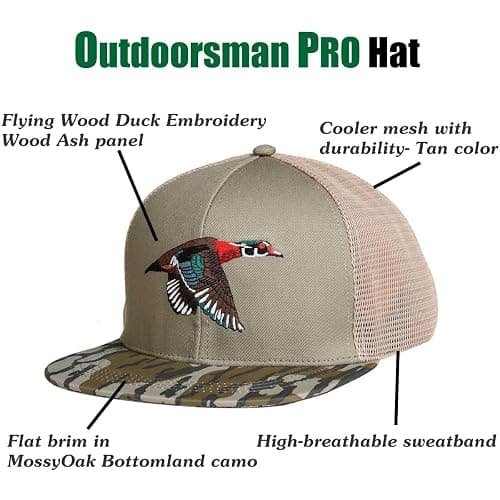 EDTREK Outdoorsman Pro Trucker Breathable Mesh Performance Cap - Flat Brim Snapback Hat thumbnail 5