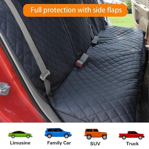 Honest Dog Car Seat Covers, Dog seat Cover with Side Flap for Cars, Trucks, and Suv's - Waterproof & Nonslip Pet Seat Cover for Backseat thumbnail 6