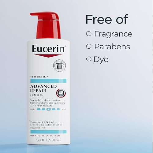 Eucerin Advanced Repair Body Lotion for Very Dry Skin, Unscented Lotion Formulated with Ceramides, 16.9 Fl Oz Bottle thumbnail 8