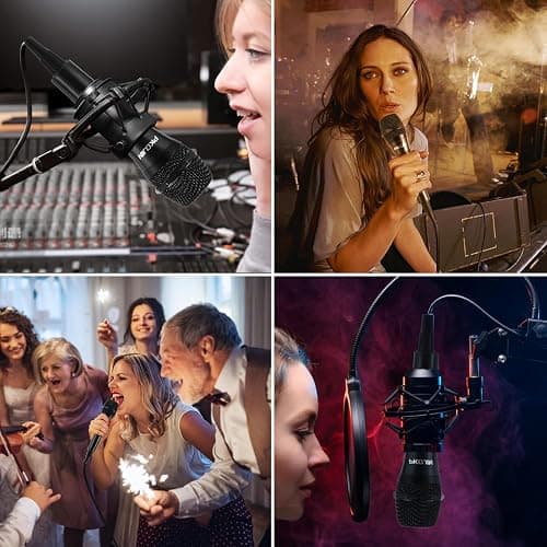 PKOJIN Dynamic Karaoke Microphone for Singing, Vocal Wired Microphone for Karaoke, Handheld Mic with 10 Ft Cable, Mics for Speaker with ON/Off Switch thumbnail 6