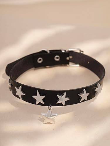 Sacina Gothic Black Star Choker Collar, Goth Punk Black Choker, Costume Christmas Jewelry Gift for Women thumbnail 5