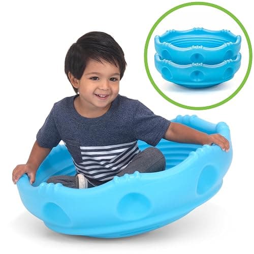 Simplay3 Two Sided Rock Around Wobble Disk and Climbing Dome 2 Pack for Toddlers and Kids - Rocking and Climbing - Indoor/Outdoor, Made in USA (Blue) thumbnail 4
