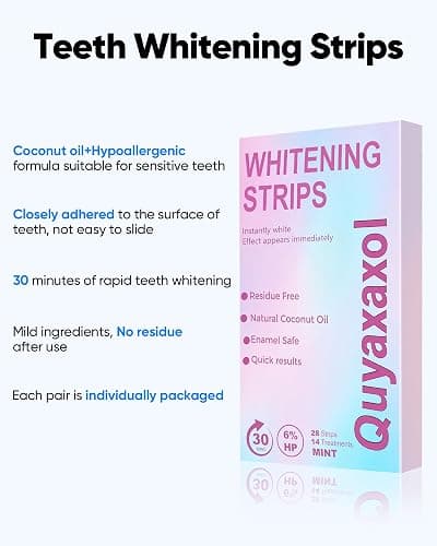 Teeth Whitening Strips, Teeth Whitening Strips Kit 14 Treatments, Enamel Safe for Sensitive Tooth, 14-Day Treatment with Non-Slip, Bleaching Tooth of Peroxide for a Radiant, Pack of 28 Strip thumbnail 5