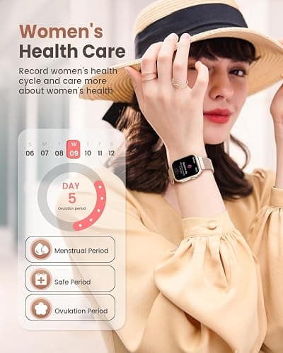 Smart Watch for Women for iPhone Android:1.85" Smartwatch Fitness Tracker | Make/Answer Call Sleep Heart Rate SpO2 Blood Pressure Monitor IP68 Waterproof 120+Sport Mode 1000mAh Battery 2Bands thumbnail 9