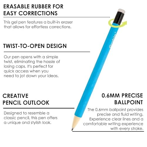 Grabie Erasable Gel Pens, Medium Point 0.7 mm Erasable Pens, Make Mistakes Disappear for Drawing Writing Planner, Pack of 36 Assorted Colors thumbnail 5