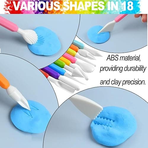LINPHCEY 9PCS Clay Tools for Kids Air Dry Clay Tool Kit Plastic Clay Sculpting Tools Set for DIY Pottery, Modeling Molding Polymer Clay – Safe & Easy Grip for Beginners & Craft Lovers thumbnail 5