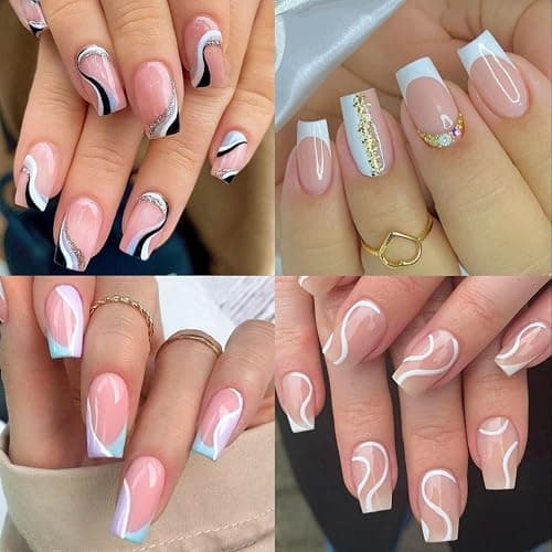 UNA GELLA Nail Tips Short Square, Pre-buff Matte Gel Nails Tips Short Square Nail Tips 120pcs Clear Full Cover False Fake Nails for Nail Extensions DIY Home Salon 12 Sizes for Women thumbnail 2