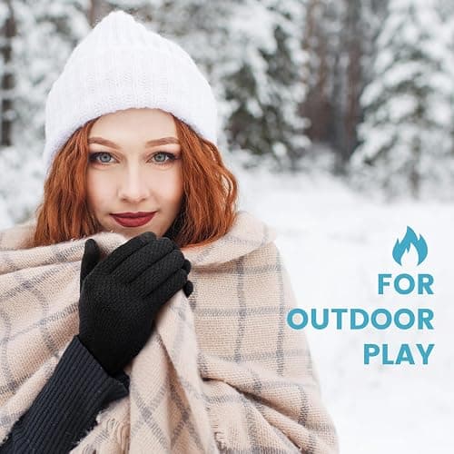 TOBEHIGHER Winter Touchscreen Gloves for Men - Thermal Soft Knit Gloves for Running, Driving and Hiking thumbnail 2