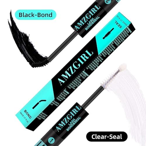 Lash Bond and Seal Eyelash Cluster Glue House of Lash Clusters Mascara Wand Glue 10ml Long Lasting 72 Hours Black Cluster Lash Glue + Lash Seal 2 in 1 Lash Clusters at Home by AMZGlRL(Black) thumbnail 2