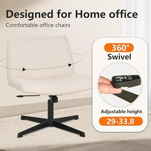 The Criss Cross Chair with Armless Cross-Legged Design Adjustable Height and Premium Comfort Versatility and Easy Assembly Making it a Versatile Addition,Beige thumbnail 4