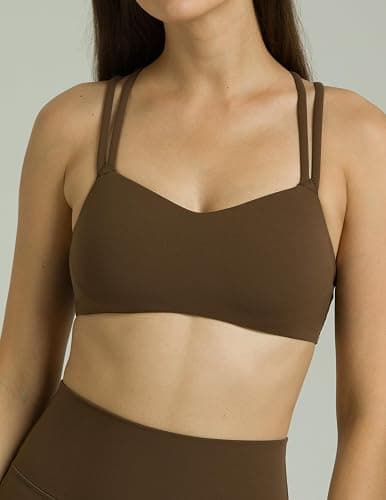 Colorfulkoala Women's Dreamlux Strappy Sports Bra Crisscross Back Yoga Tops with Molded Foam Cups thumbnail 2