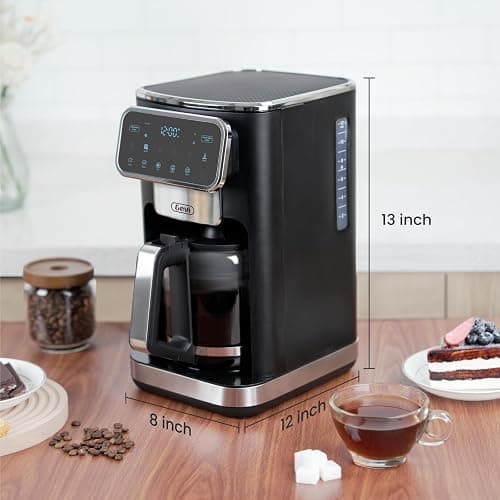 Gevi 12-Cup Programmable Coffee Maker with Touch Screen & Reusable Filter,Smart Drip Coffee Machine with Anti-Drip System, Perfect for Home,Iced Coffee thumbnail 2
