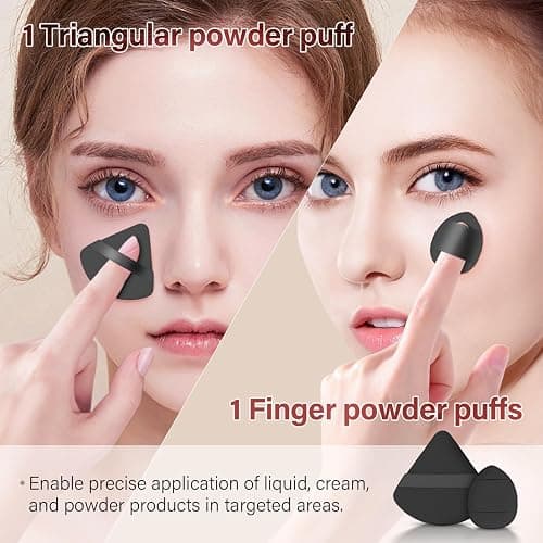 Makeup Brushes Set, Mlemle Professional 26 Pcs Makeup Kit, Include Powder Foundation Concealers Blush Eye shadows 21 Pcs Makeup Brushes and 2 Powder Puff, 3 Makeup Sponge(A01-Black) thumbnail 6