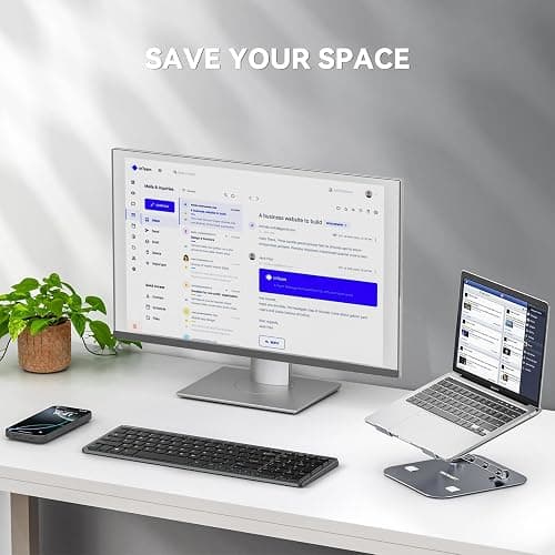 TECKNET Wireless Bluetooth Keyboard Rechargeable - Ultra Slim 2.4G+BT Keyboard with Number Pad, Low Profile Compact Silent Keyboards for Laptop, Computer, PC, Tablet, Multi Devices Easy Switch thumbnail 7